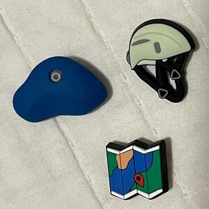 Set of Three Outsider Rock Climbing- Themed Croc Charms
